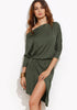 Off Shoulder Asymmetric  Dress