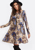 Paisley Print Trapeze Dress