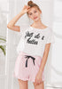 Letter Print Preppy Nightwear