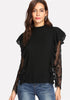 Contrast Lace Insert Top