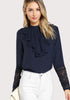 Navy Blue Ruffle Blouse