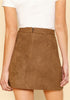 Split Hem Suede Skirt