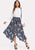 Crane Print Asymmetrical Skirt