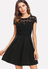 Lace Bow Backless Dress