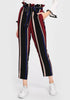 Frilled Waist Striped Pants