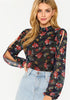 Split Sleeve Floral Top