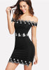 Lace Trim Bardot Dress