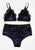 Navy Velvet Triangle Lingerie