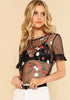 Mesh Flower Embroidered Top