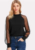 Mesh Bishop Sleeve Top