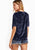 Navy Crushed Velvet T shirt