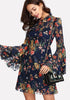 Flower Bell Sleeve Dress