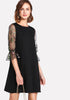 Embroidery Mesh Dress