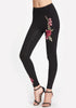 Embroidered Patch Leggings